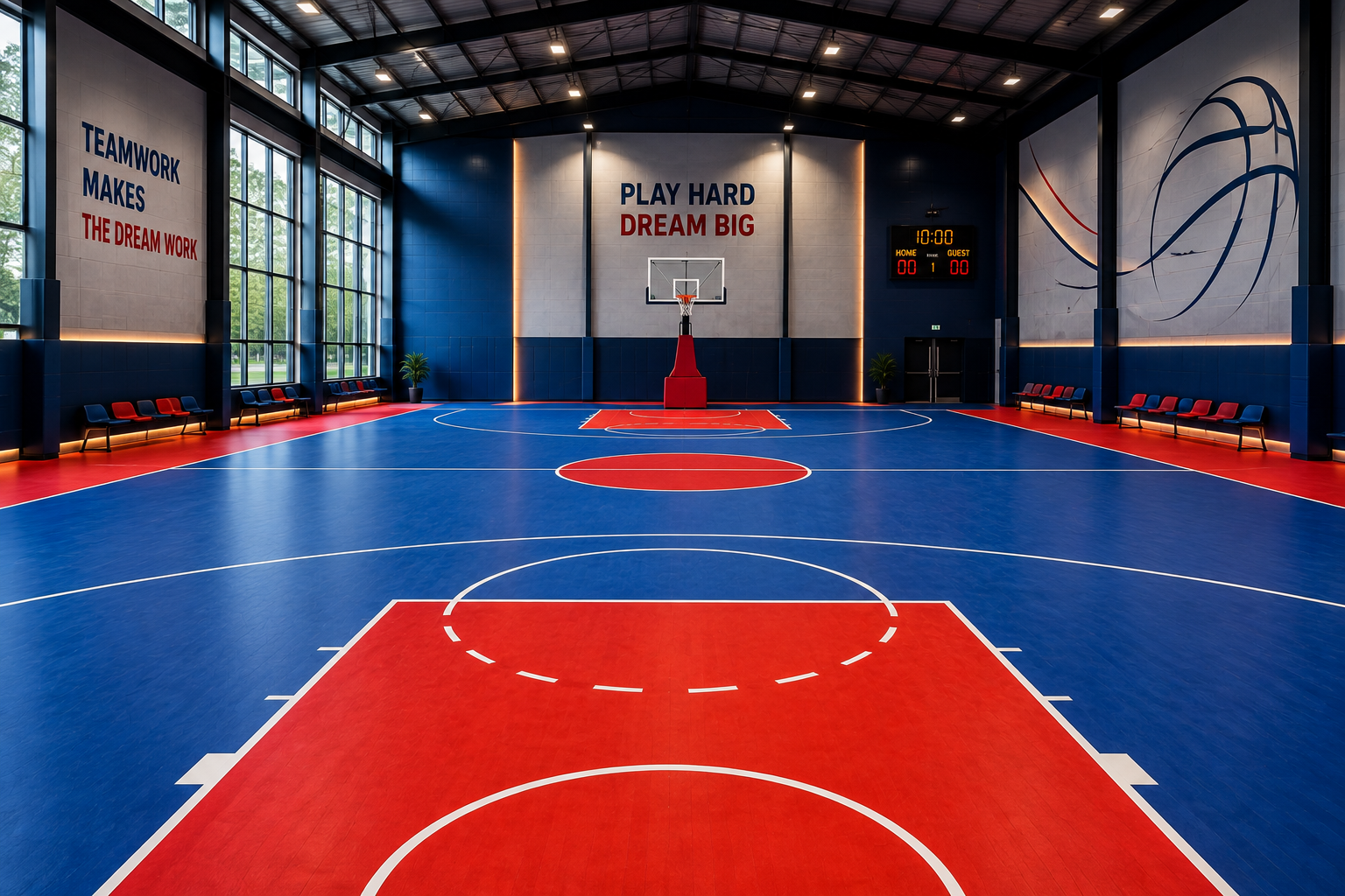 Blue & Slate Gray Court